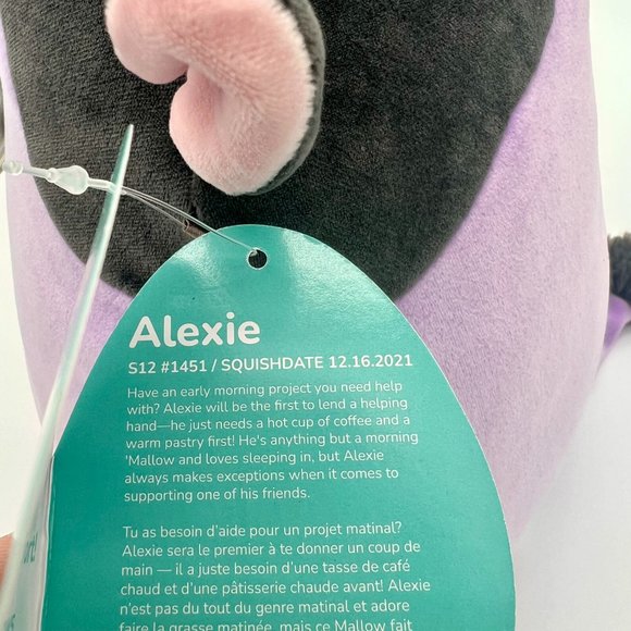 NWT 🥀 12" Alexie the Black and Purple Cow Squishmallow - Picture 3 of 10